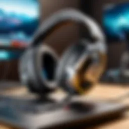 Sennheiser gaming headset on a gaming setup