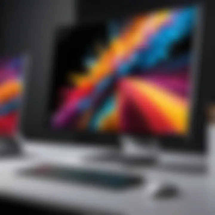 A close-up of the Surface Studio's display highlighting vibrant colors.