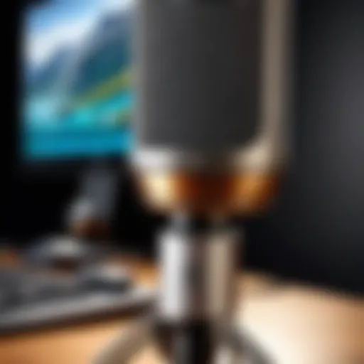 High-quality condenser microphone on a studio desk