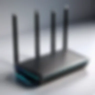 Sleek Modern Wireless Router Modern wireless router design showcasing sleek aesthetics and advanced technology.