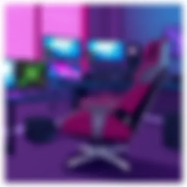 Stylish Recliner in a Gaming Setup Stylish recliner gaming chair in a vibrant gaming setup