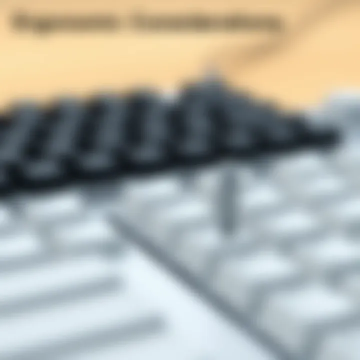 Visual representation of ergonomic considerations in key design