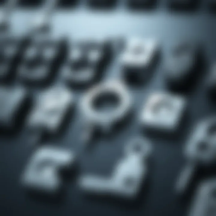 Detailed illustration of various mechanical key types