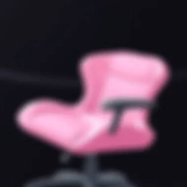 Ergonomic Design of Pink Razor Chair Close-up of ergonomic features of the pink razor chair