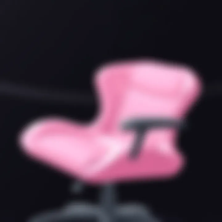 Ergonomic Design of Pink Razor Chair Close-up of ergonomic features of the pink razor chair