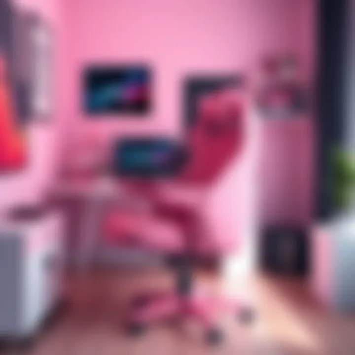 Pink Razor Chair in Home Office Decor Pink razor chair enhancing a home office decor