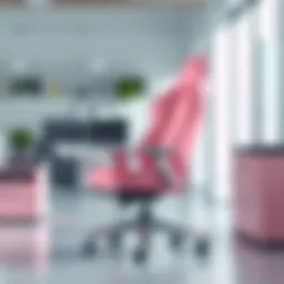 Stylish pink razor chair in a modern office setting
