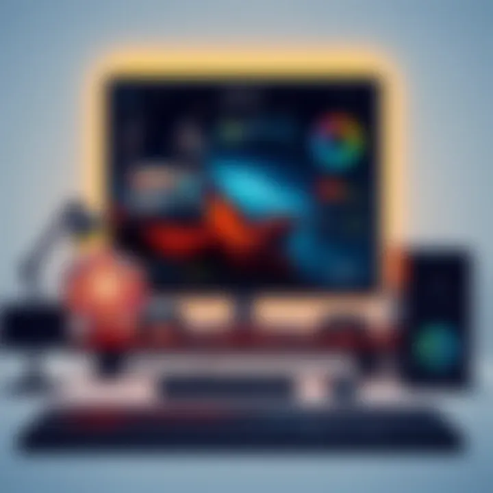 Stylish design of a modern gaming setup