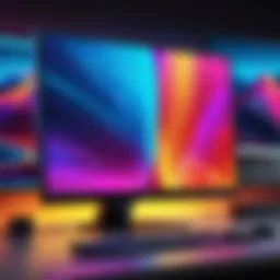 Modern computer monitor showcasing vibrant display