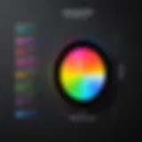 Visual representation of color gamut comparison between display technologies
