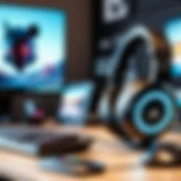 High-performance gaming mouse and headset on a stylish desk setup