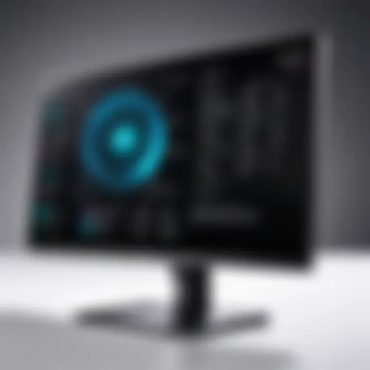 Close-up view of LG monitor specifications