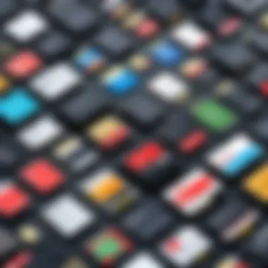 Different types of memory cards and readers arranged on a sleek surface.