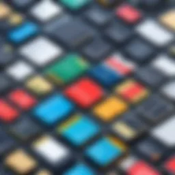 Diverse types of mobile memory cards arranged on a table