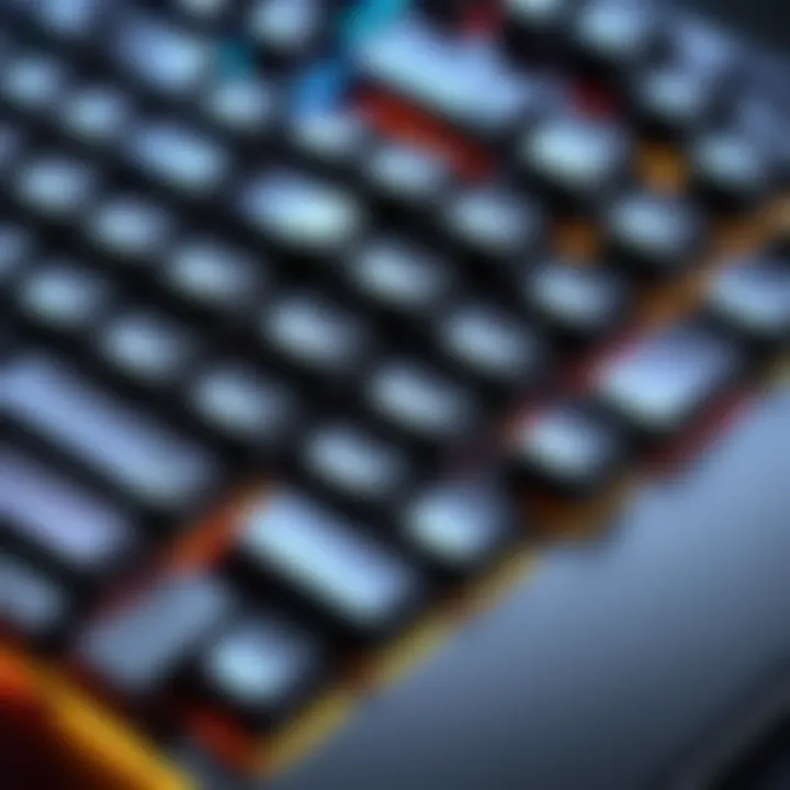 A high-quality mechanical gaming keyboard showcasing RGB lighting