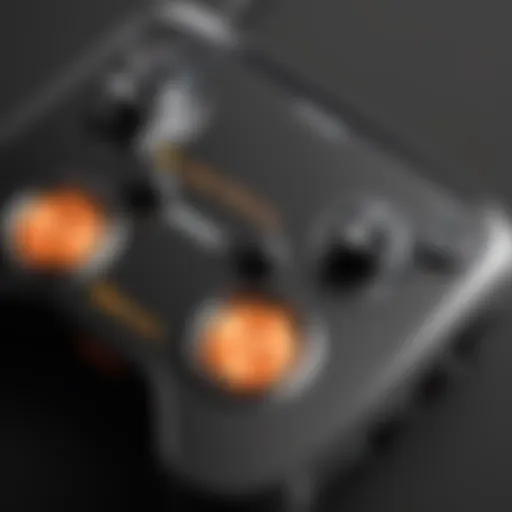 Detailed view of the SteelSeries MixAmp showcasing its design and controls