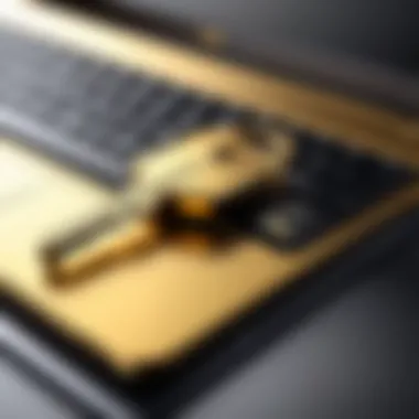 Key to Exclusive Laptop Deals Golden key unlocking laptop savings