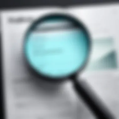 Magnifying glass searching for promo codes in a book