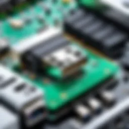 USB port on a computer motherboard