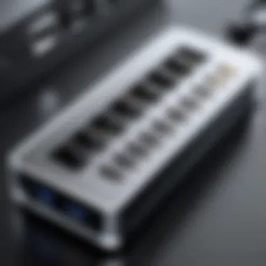 A close-up view of USB ports highlighting compatibility options.